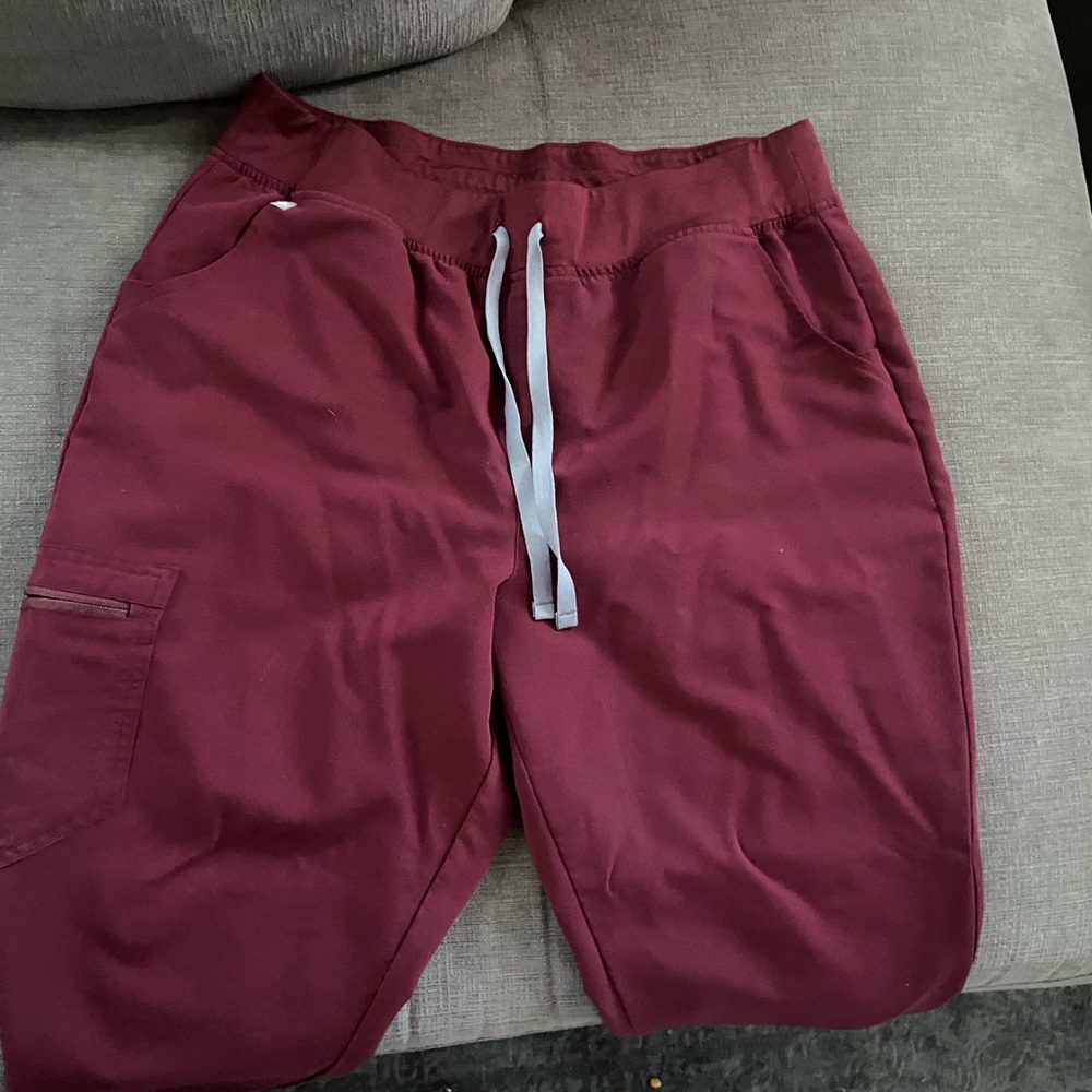 Figs Burgundy Track Pants